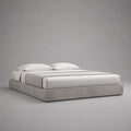 Cadre de lit plateforme double 160 × 200 cm en bois effet béton gris, sans tête de lit